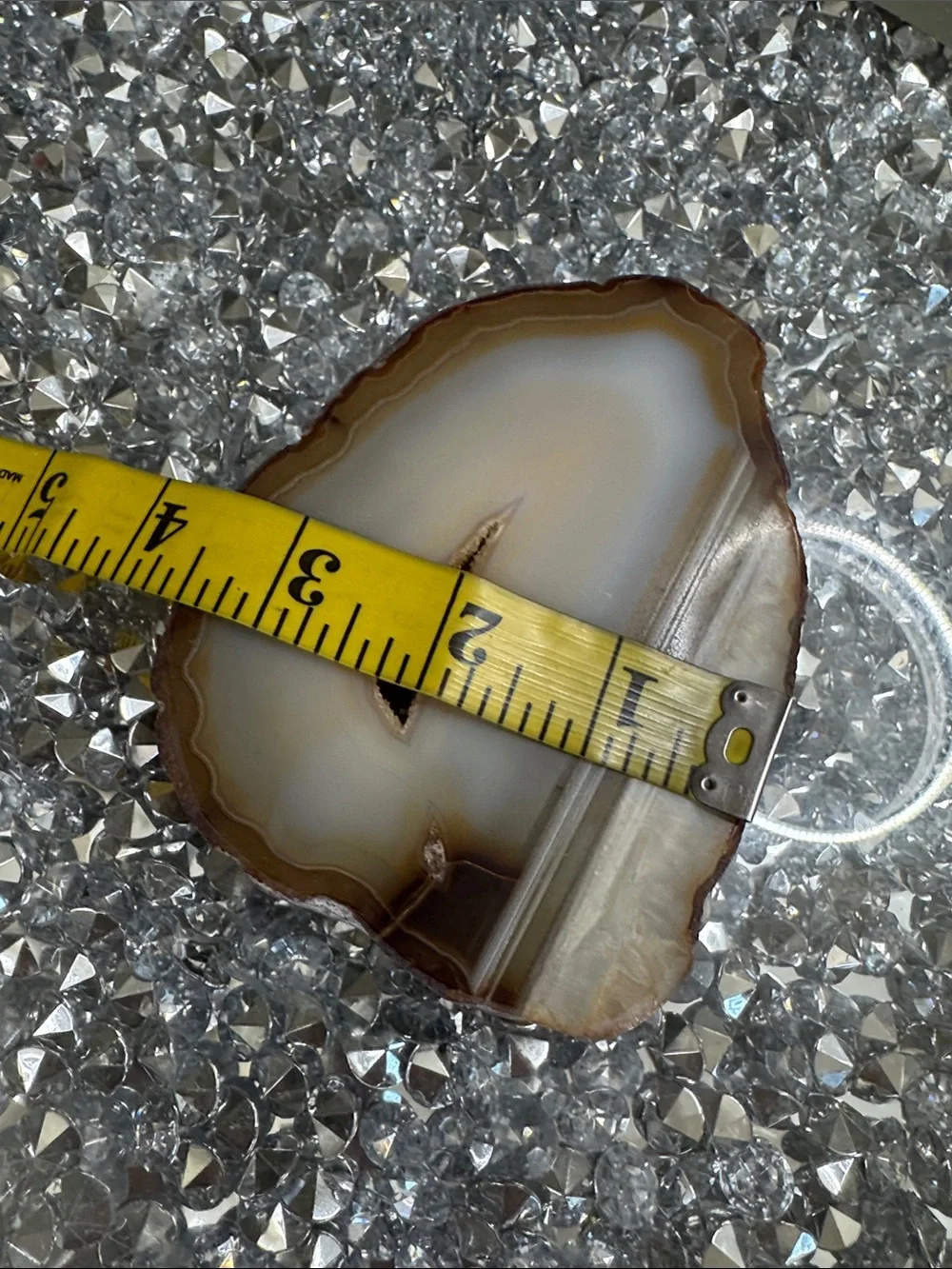 Natural Agate Bookend in Brown and Cream